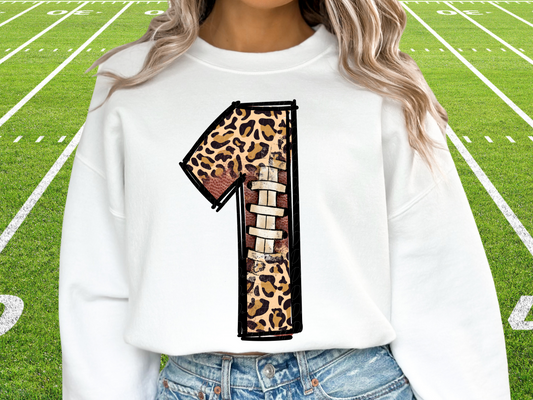 Football Leopard Print Number One - 1 - Game Day DTF Transfer - KPI1371