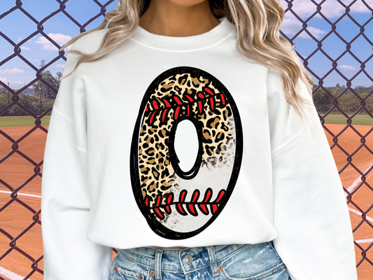 Baseball Leopard Print Number Zero - 0 - Game Day DTF Transfer - KPI1382