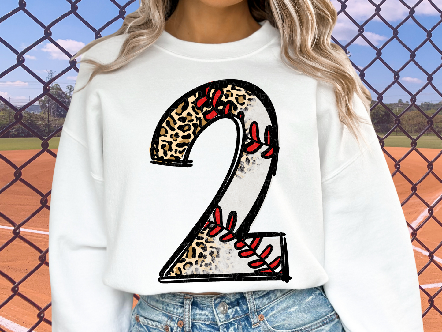 Baseball Leopard Print Number Two - 2 - Game Day DTF Transfer - KPI1384