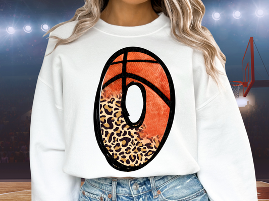Basketball Leopard Print Number Zero - 0 - Game Day DTF Transfer - KPI1406