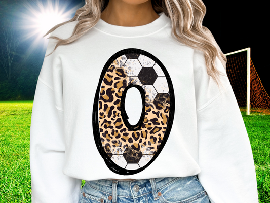 Soccer Leopard Print Number Zero - 0 - Game Day DTF Transfer - KPI1418