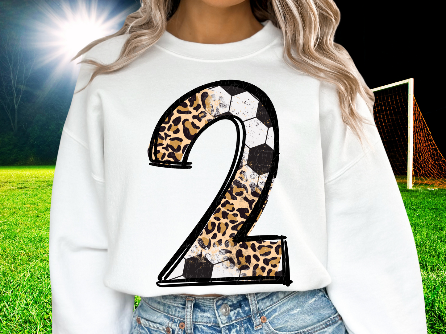 Soccer Leopard Print Number Two - 2 - Game Day DTF Transfer - KPI1420