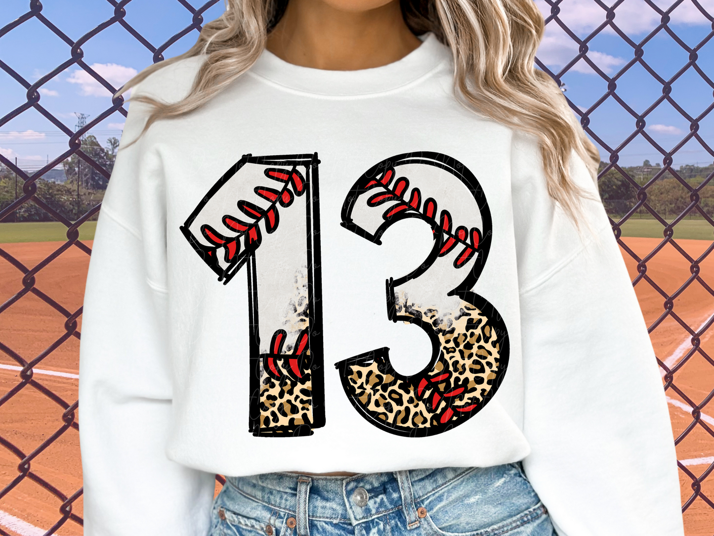 Baseball Leopard Print Number Four - 4 - Game Day DTF Transfer - KPI1386