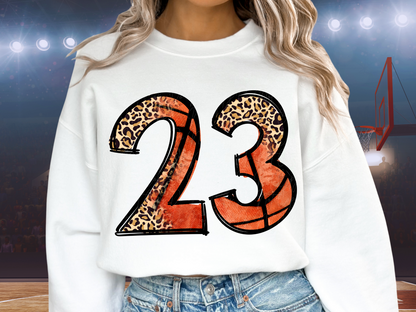 Basketball Leopard Print Number Nine - 9 - Game Day DTF Transfer - KPI1415