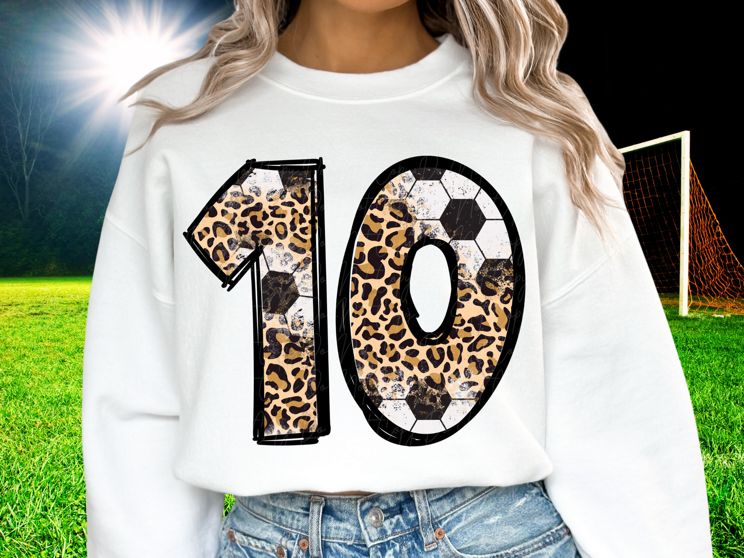 Soccer Leopard Print Number One - 1 - Game Day DTF Transfer - KPI1419