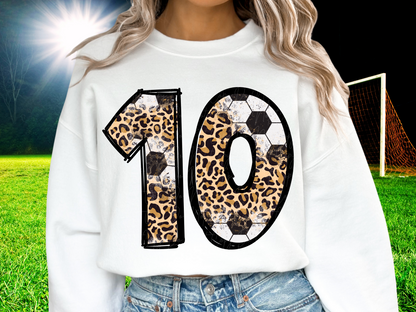 Soccer Leopard Print Number One - 1 - Game Day DTF Transfer - KPI1419