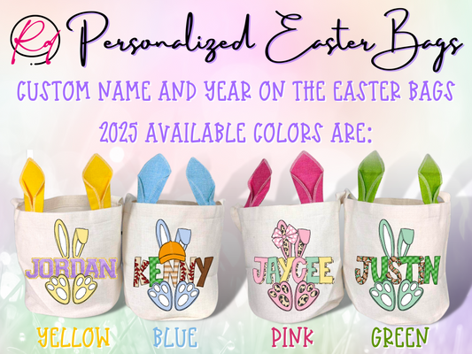 Custom Name Easter Basket Bag