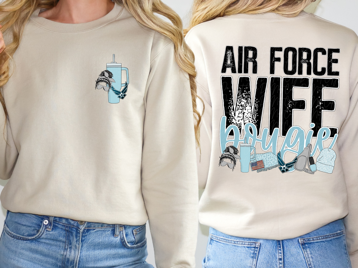 Air Force Wife Bougie Pocket-Sleeve DTF Transfer - TED1128