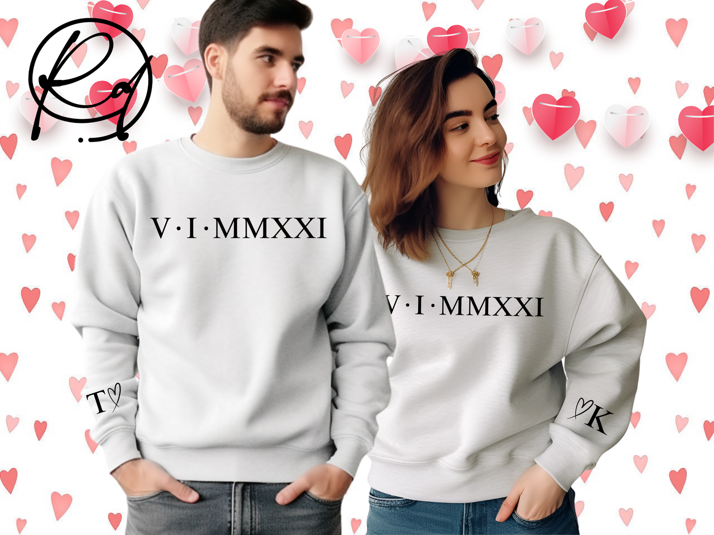 Couple Anniversary Roman Numeral Date Sweatshirts