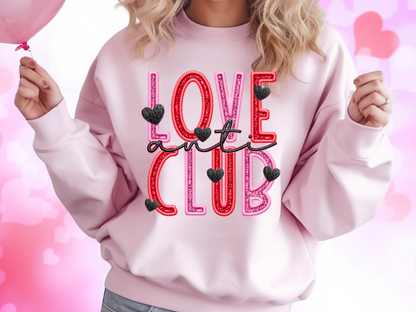 Anti Love Club Faux Sequin Valentine's Day Sweatshirt