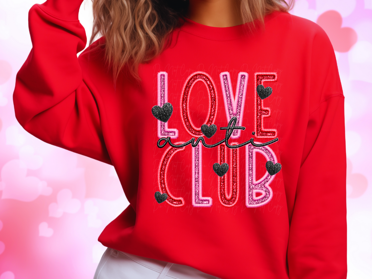 Anti Love Club Faux Sequin Valentine's Day Sweatshirt