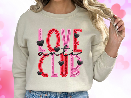 Anti Love Club Faux Sequin Valentine's Day Sweatshirt