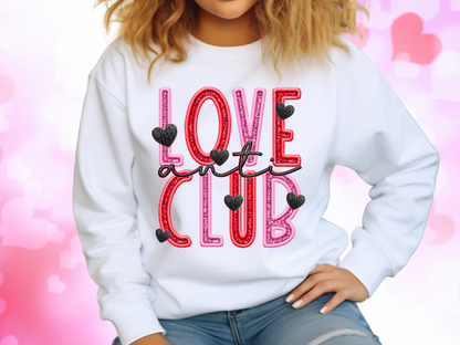 Anti Love Club Faux Sequin Valentine's Day Sweatshirt