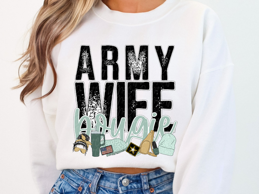 Army Wife Bougie DTF Transfer - TED1129