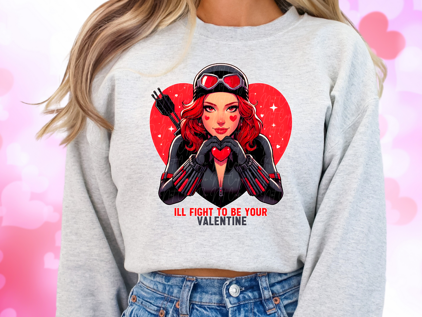 I'll Fight To Be Your Valentine Black Widow Valentine's Day Sweatshirt