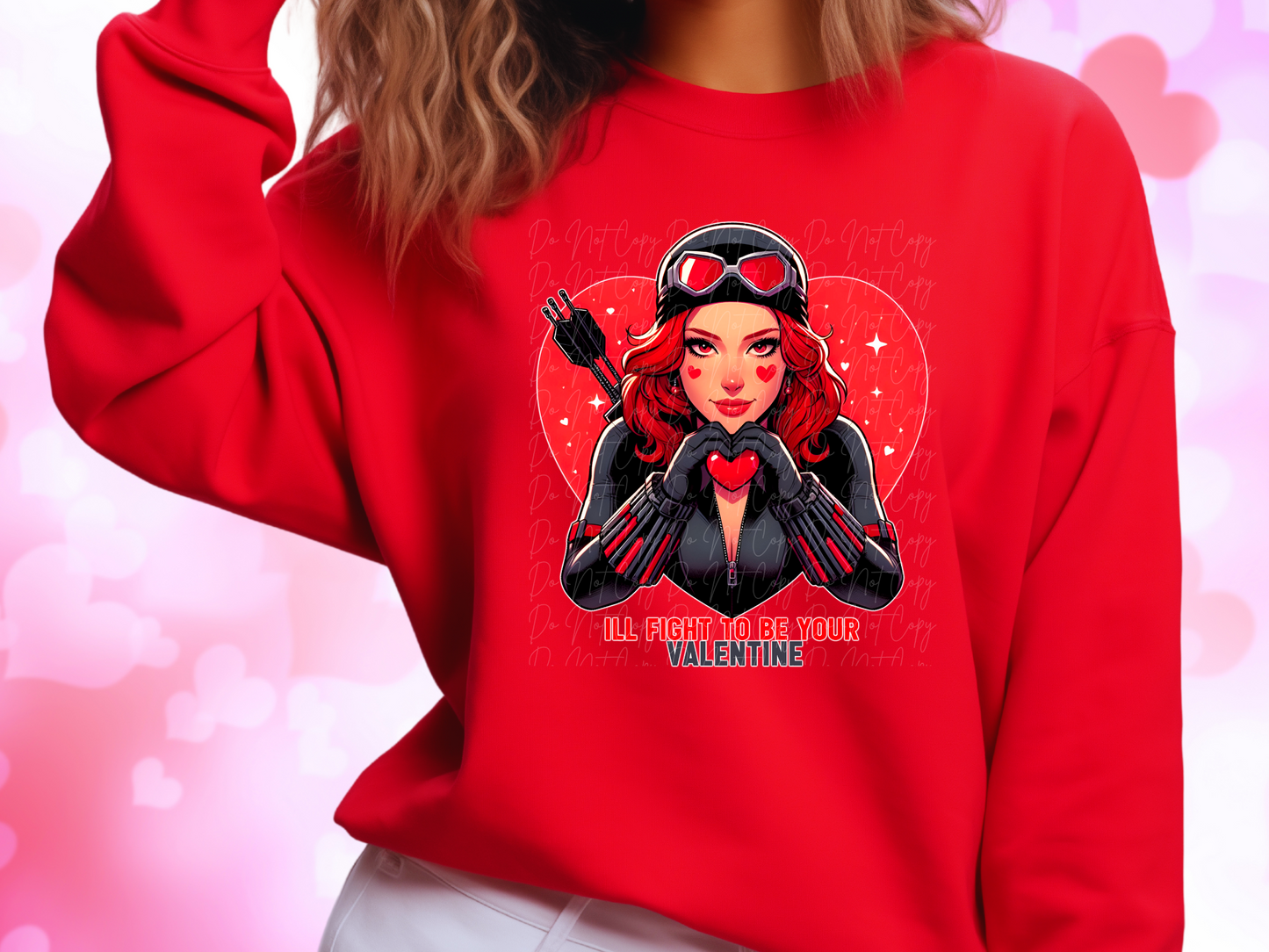 I'll Fight To Be Your Valentine Black Widow Valentine's Day Sweatshirt