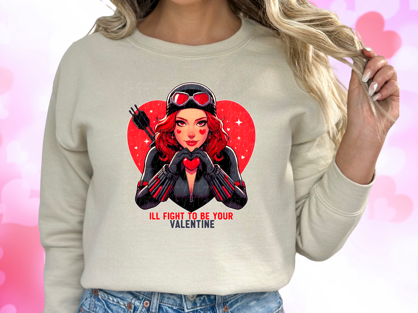 I'll Fight To Be Your Valentine Black Widow Valentine's Day Sweatshirt
