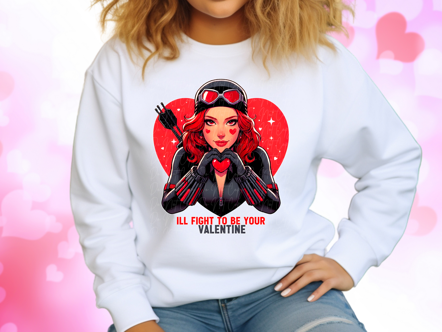 I'll Fight To Be Your Valentine Black Widow Valentine's Day Sweatshirt