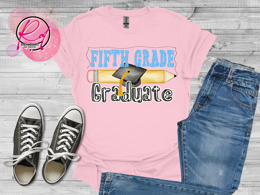 Blue Fifth Grade Graduate Shirt