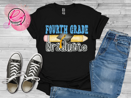 Blue Fourth Grade Graduate Shirt