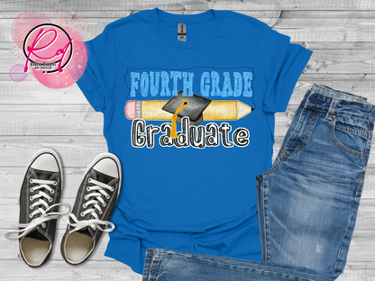 Blue Fourth Grade Graduate Shirt