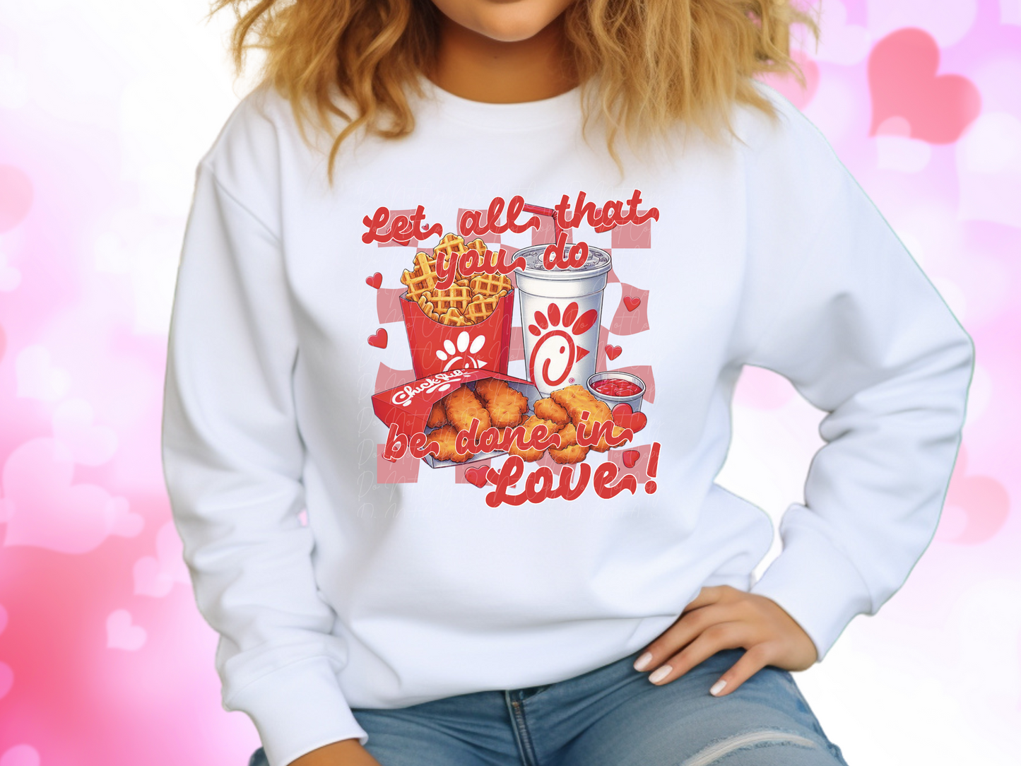 Let All That You Do Be Done In Love Chick-Fil-A Valentine's Day Sweatshirt