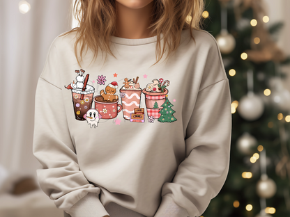 Christmas Iced Coffee Mixed Tapes Sweatshirt