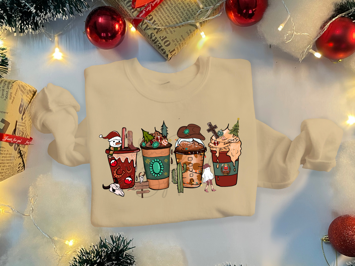 Christmas Western Hat Sweatshirt