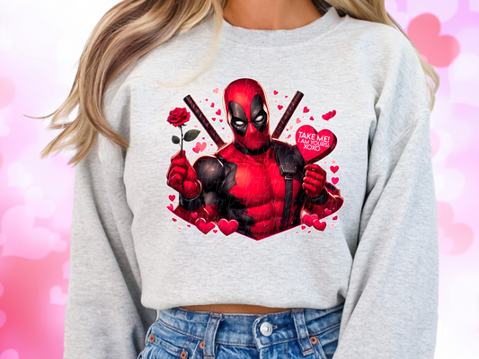 Take Me I'm Yours Deadpool Valentine's Day Sweatshirt