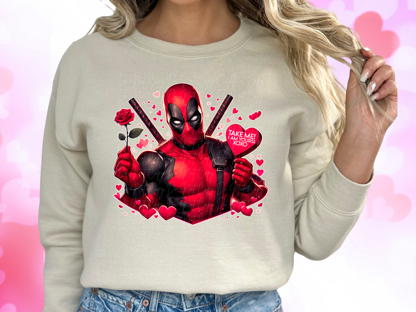 Take Me I'm Yours Deadpool Valentine's Day Sweatshirt