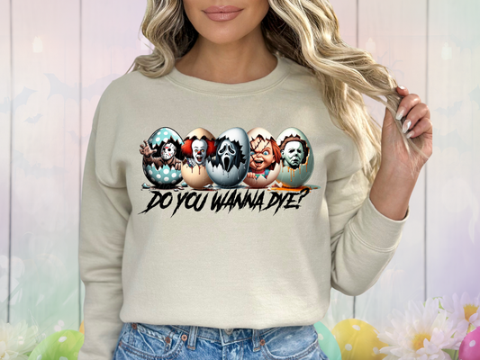 Easter Horror Do You Wanna Dye Jason, Pennywise, Ghostface, Chucky and Michael Myers DTF Transfer - KPI1305