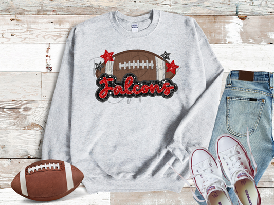 Falcons Sparkle Faux Sequin Embroidery Sweatshirt