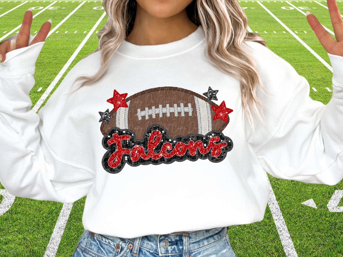 Atlanta Falcons Faux Sequin Football DTF Transfer - SCD1377
