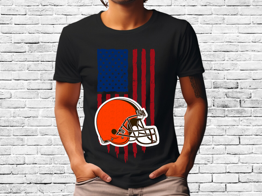 Cleveland Browns Football USA Flag DTF Transfer - KPI1439