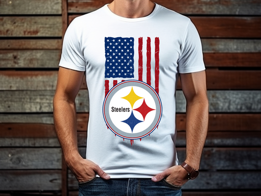 Pittsburg Steelers Football USA Flag DTF Transfer - KPI1484