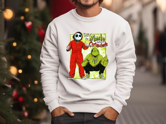 Jack Red Jumpsuit Mean Green One Twas The Nizzle Before Chrismizzle Christmas DTF Transfers - KPI1011