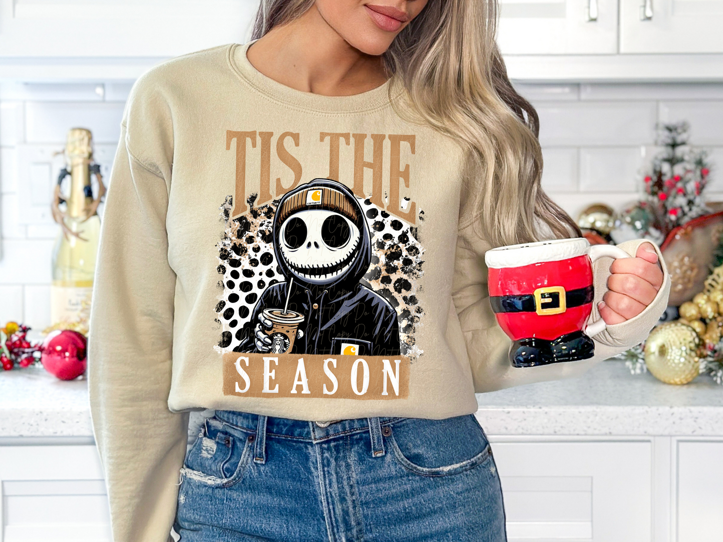 Tis The Season Jack Leopard Christmas DTF Transfers - KPI1126