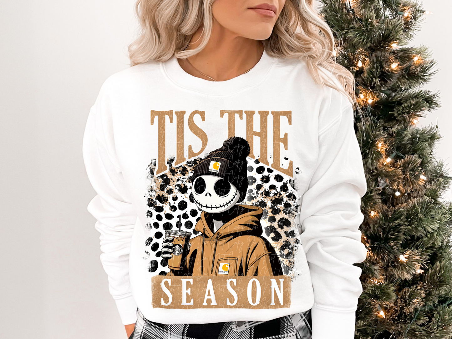 Tis The Season Jack Leopard Christmas DTF Transfers - KPI1127