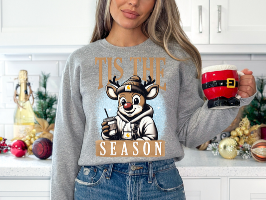 Tis The Season Red Nose Reindeer Christmas DTF Transfers - KPI1132