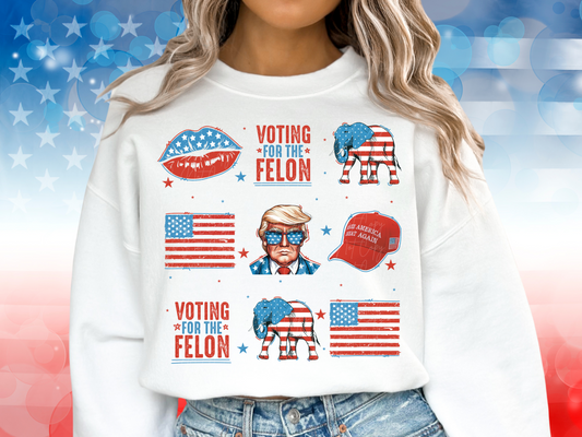 Voting For The Felon Political USA DTF Transfer - KPI1596