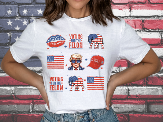 Voting For The Felon Political USA DTF Transfer - KPI1597