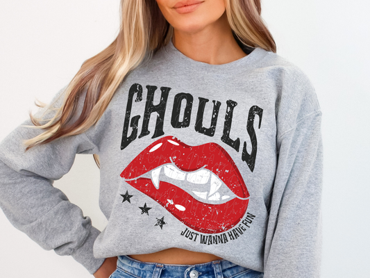 Ghouls Just Wanna Have Fun in Black Text Halloween DTF Transfer - KPI2284