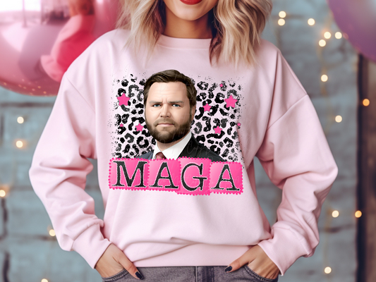 MAGA JD Vance Pink Leopard Print Trump Political USA DTF Transfer - KPI2418