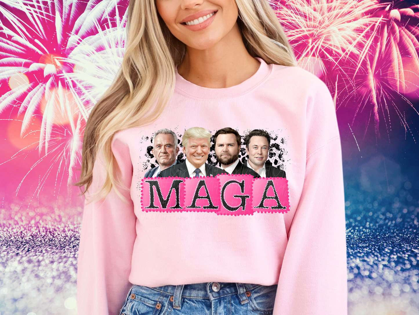 MAGA Trump And Friends Pink Leopard Print Trump Political USA DTF Transfer - KPI2421