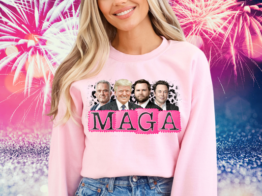 MAGA Trump And Friends Pink Leopard Print Trump Political USA DTF Transfer - KPI2421