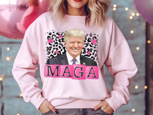 MAGA Donald Trump Pink Leopard Print Trump Political USA DTF Transfer - KPI2428