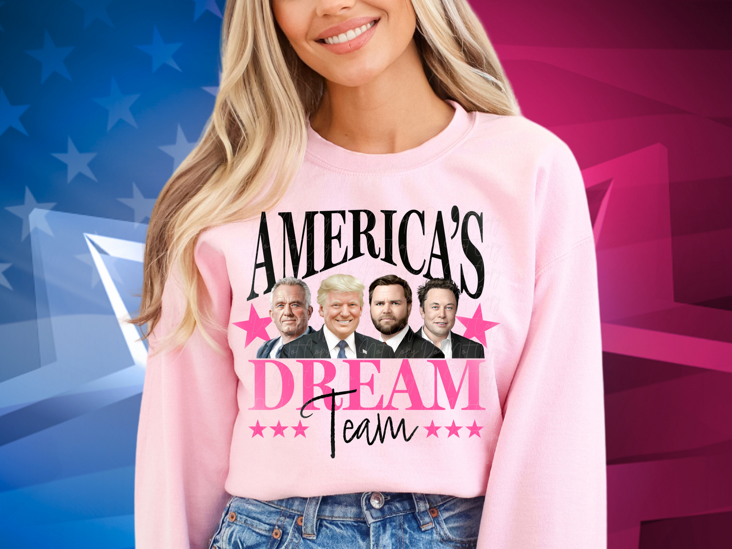 America's Dream Team Donald Trump And Friends Pink Trump Political USA DTF Transfer - KPI2432