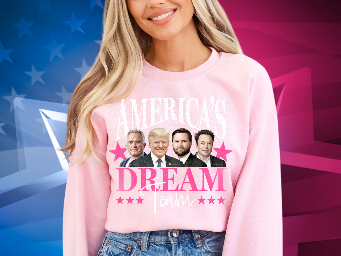 America's Dream Team Donald Trump And Friends Pink Trump Political USA DTF Transfer - KPI2433