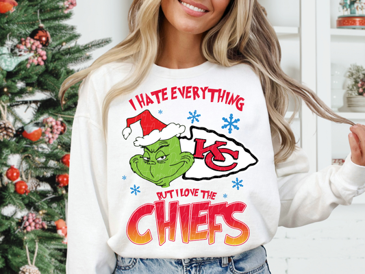Kansas City Chiefs Mean Green Guy Christmas Football DTF Transfer - KPI2471