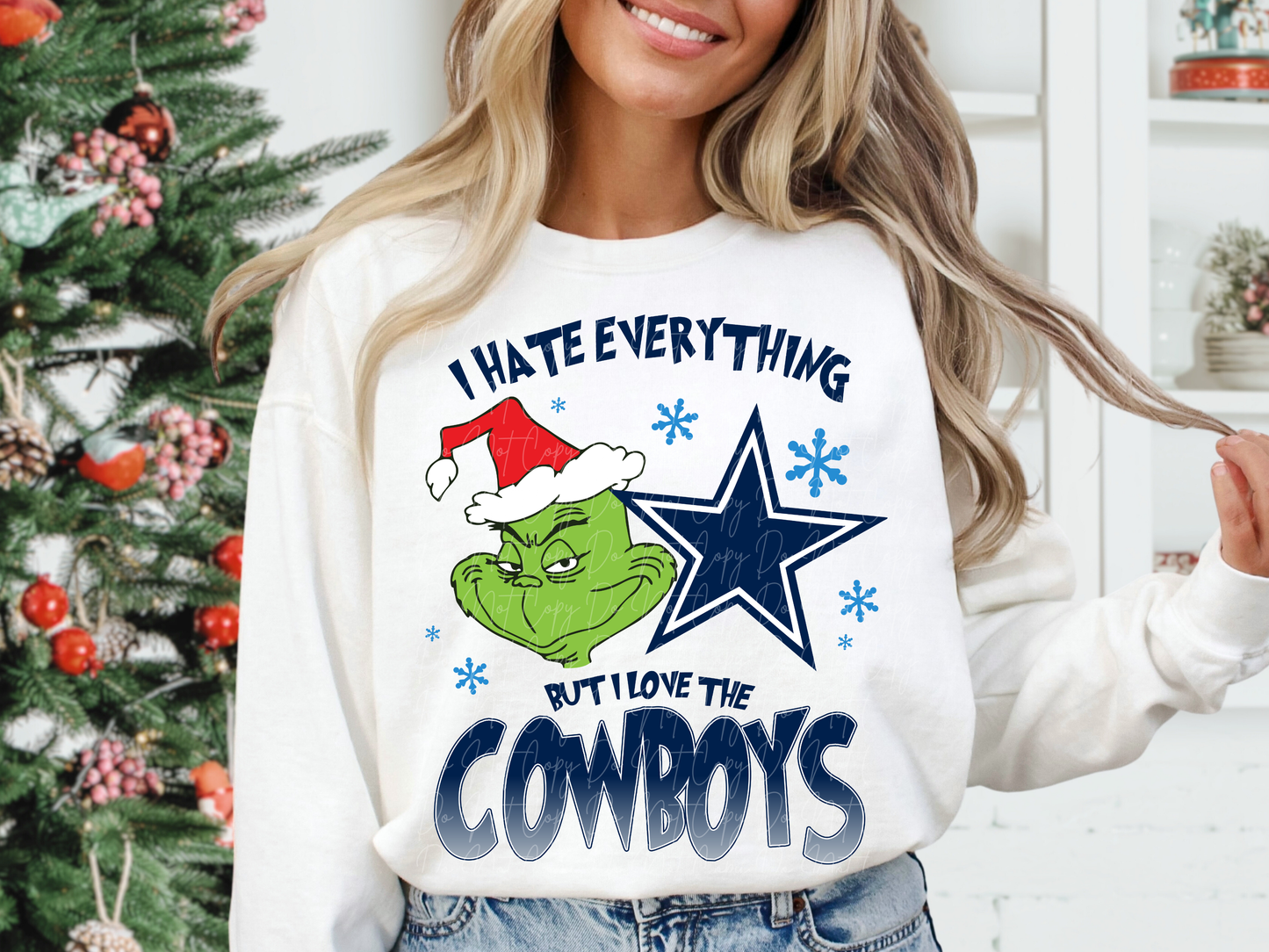 Dallas Cowboys Mean Green Guy Christmas Football DTF Transfer - KPI2474